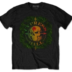 Cypress Hill South gate logo & leaves - T-paita