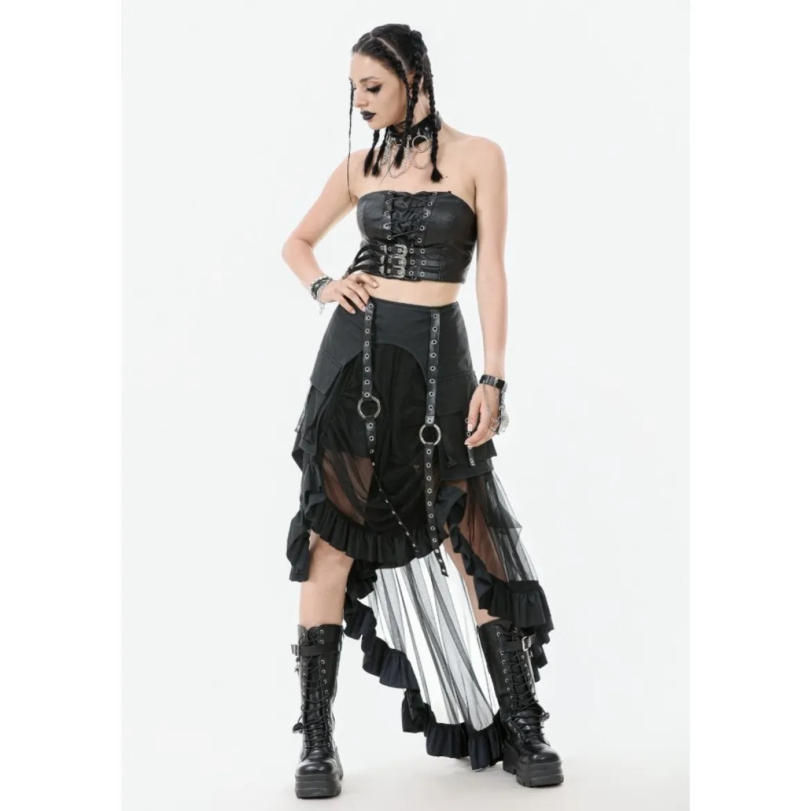 Dark in Love Beltet PU Corset - Toppi