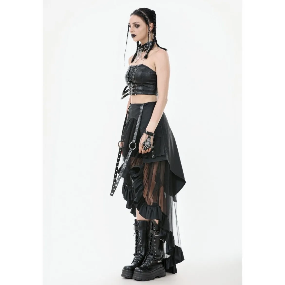 Dark in Love Beltet PU Corset - Toppi
