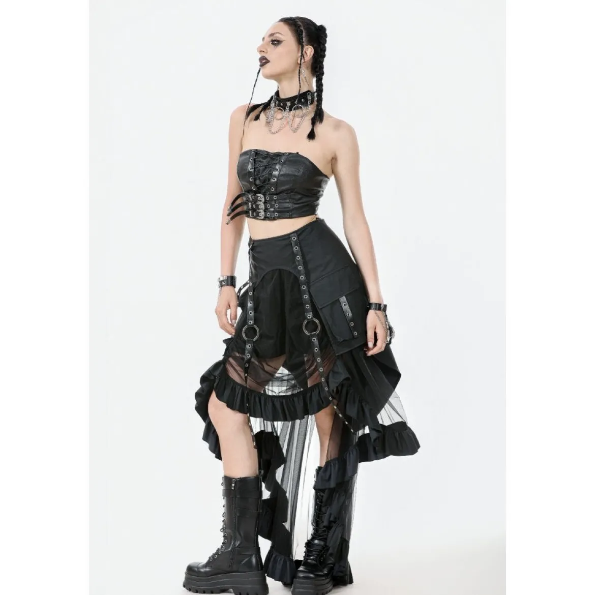Dark in Love Beltet PU Corset - Toppi