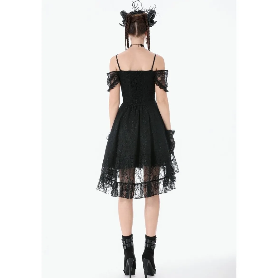 Dark In Love Gothic Lace Layered High-low - Mekko