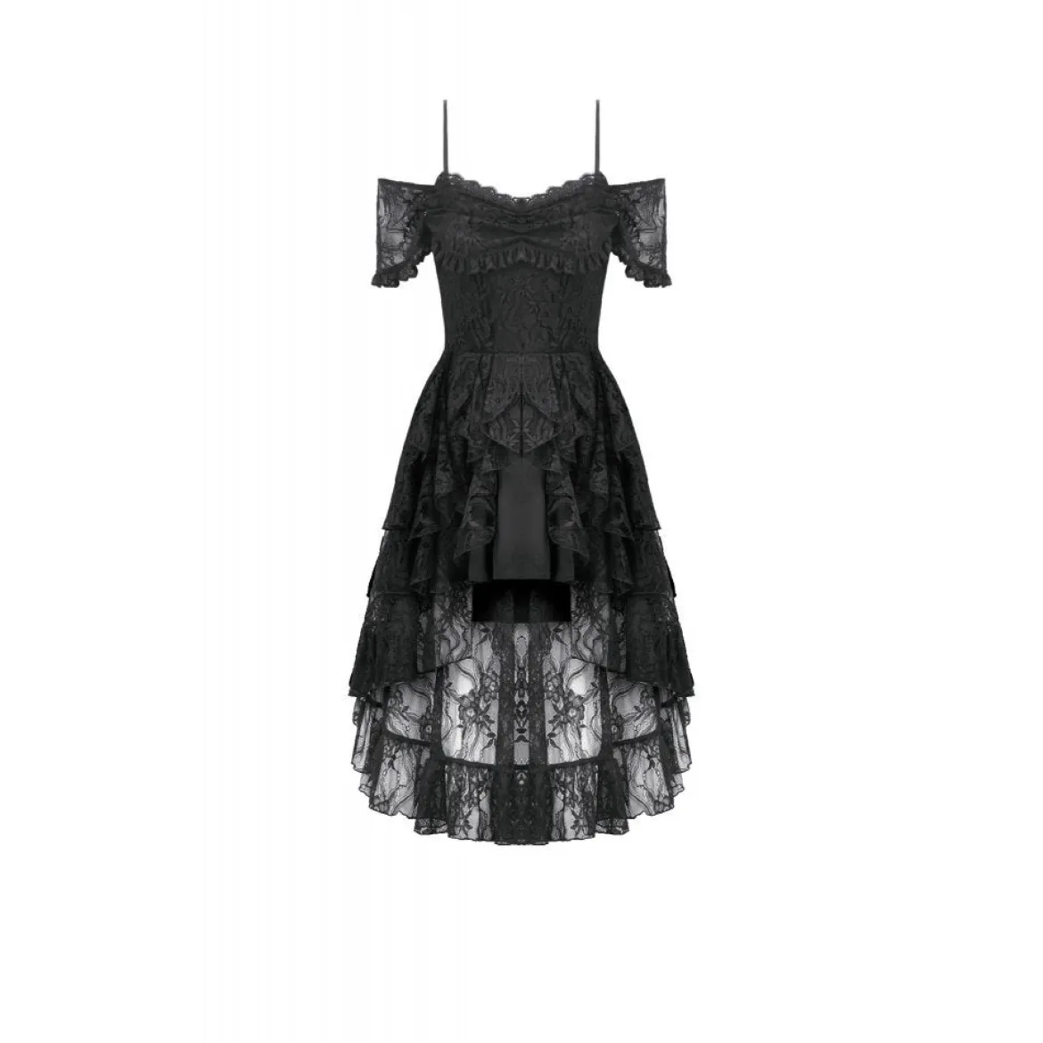 Dark In Love Gothic Lace Layered High-low - Mekko