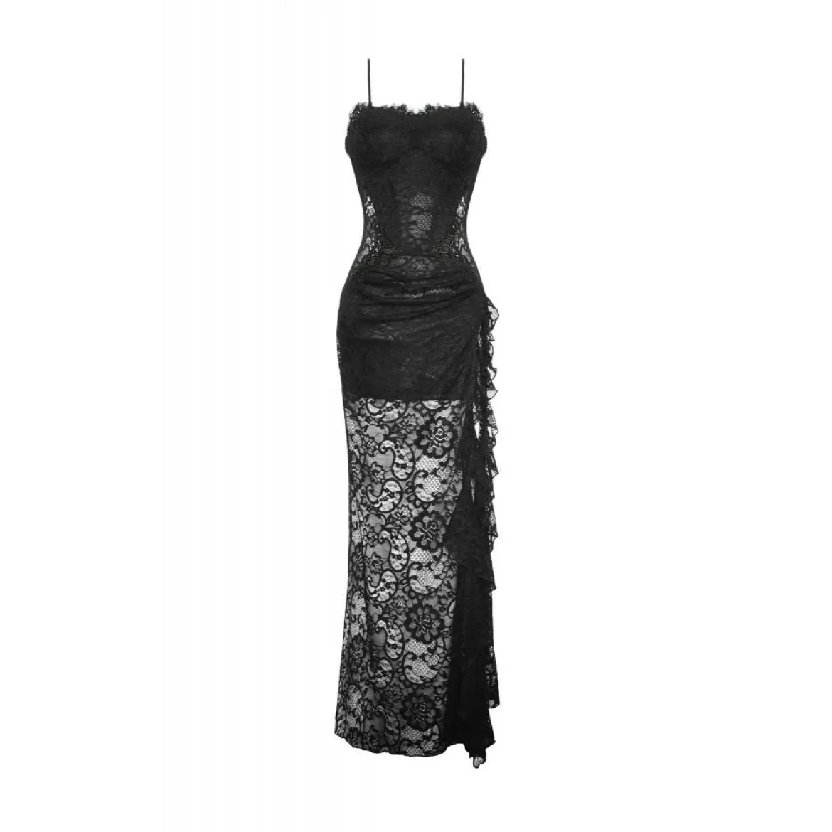Dark In Love Gothic Lace See-trough waist - Mekko