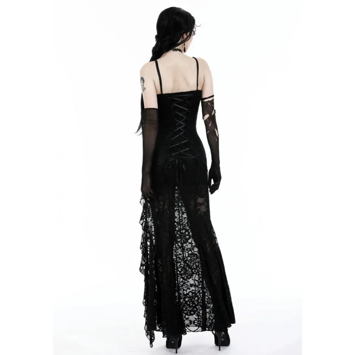 Dark In Love Gothic Lace See-trough waist - Mekko