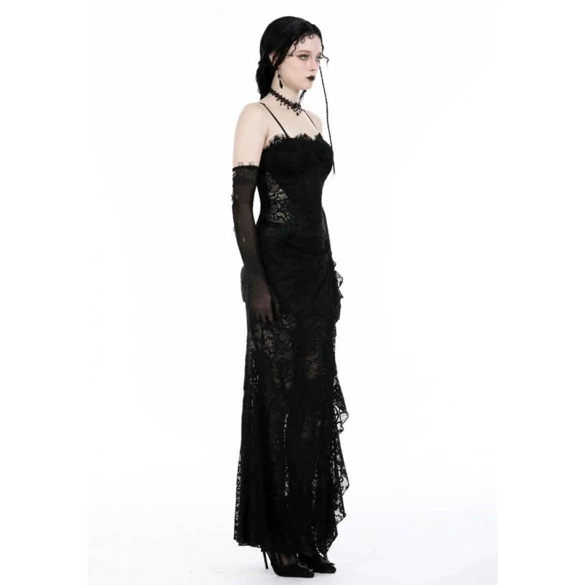 Dark In Love Gothic Lace See-trough waist - Mekko