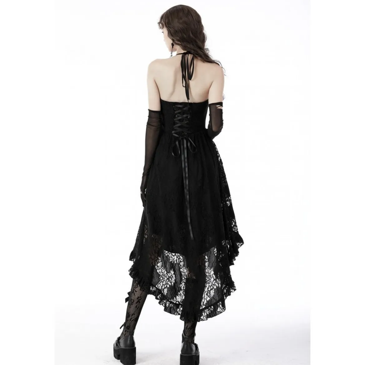 Dark In Love Gothic Low Neckline Dovetail - Mekko