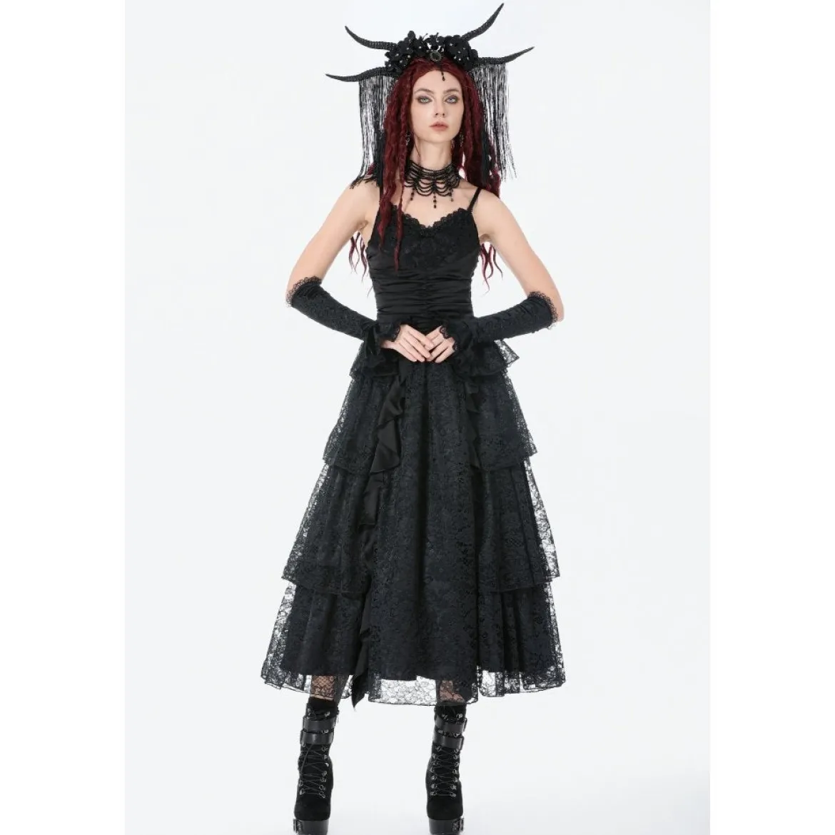 Dark In Love Gothic Satin Lace - Mekko