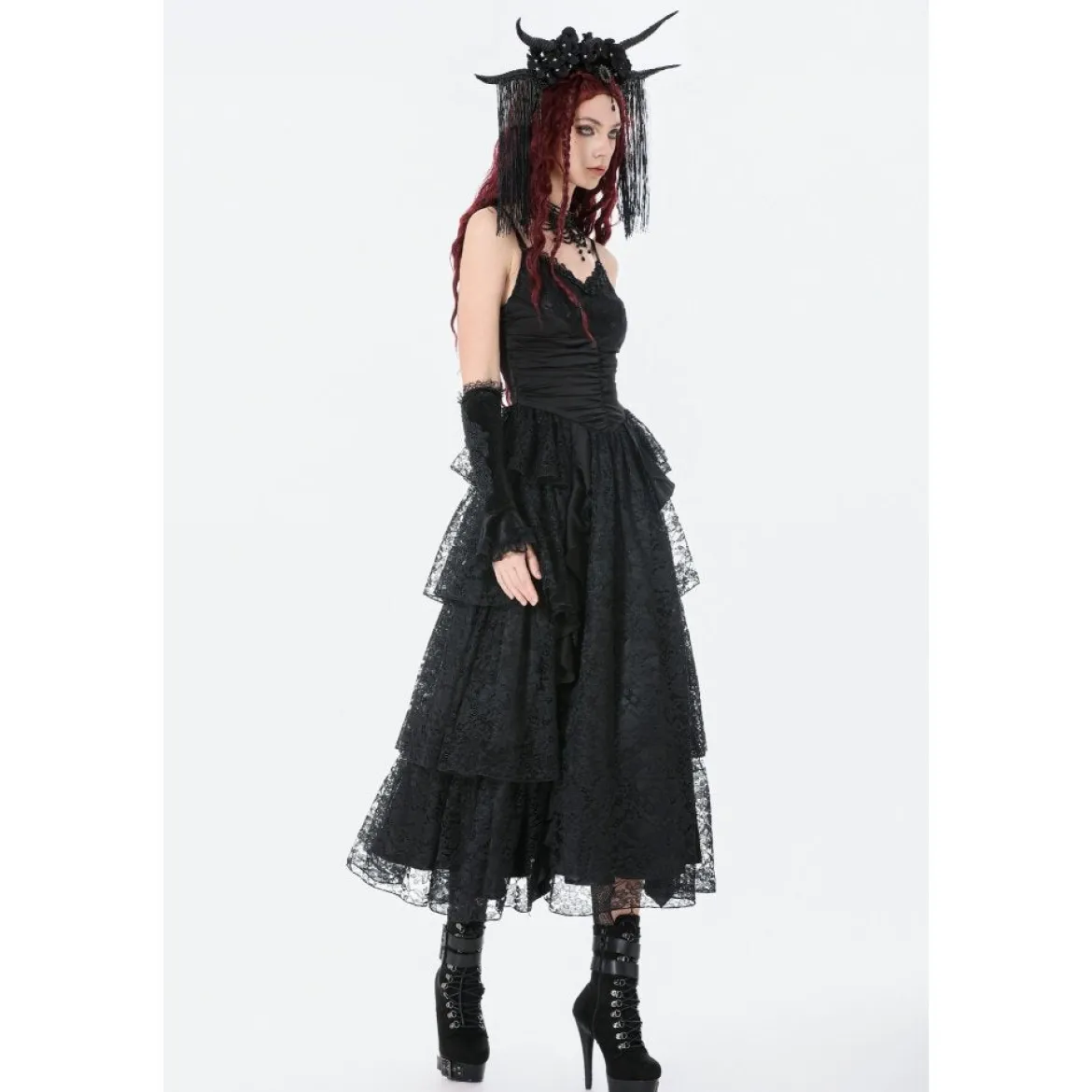 Dark In Love Gothic Satin Lace - Mekko