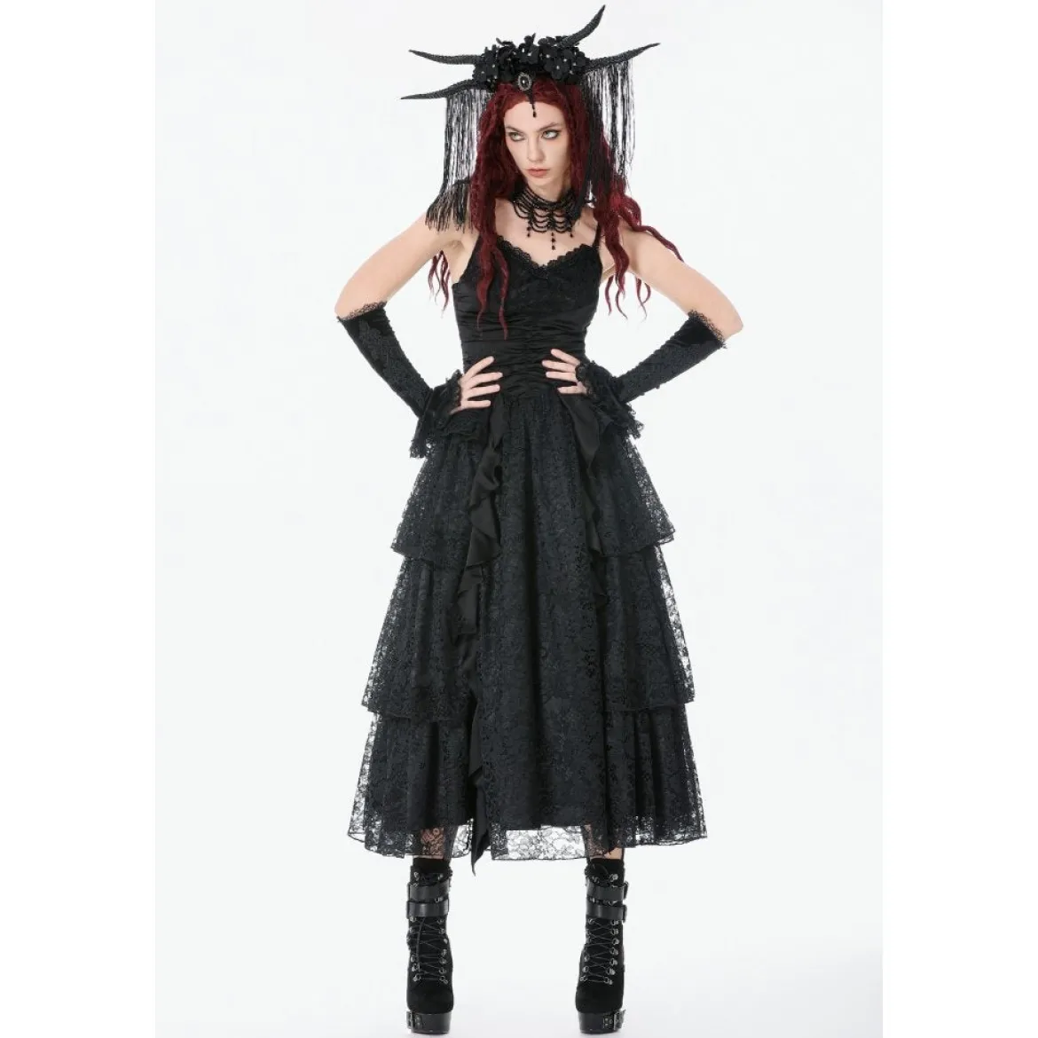 Dark In Love Gothic Satin Lace - Mekko