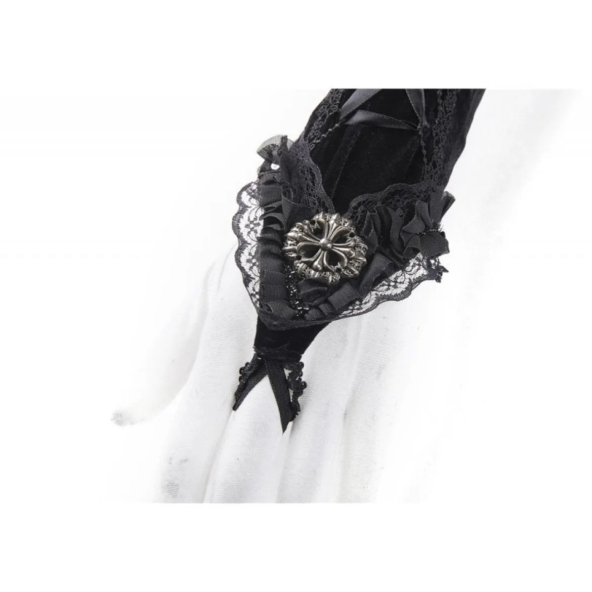 Dark In Love Velvet Lace Up - Käsineet