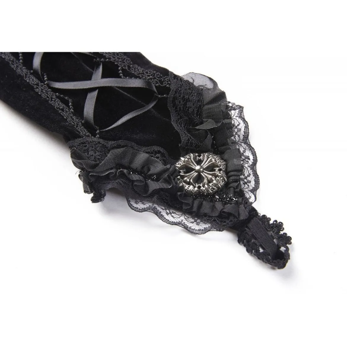 Dark In Love Velvet Lace Up - Käsineet