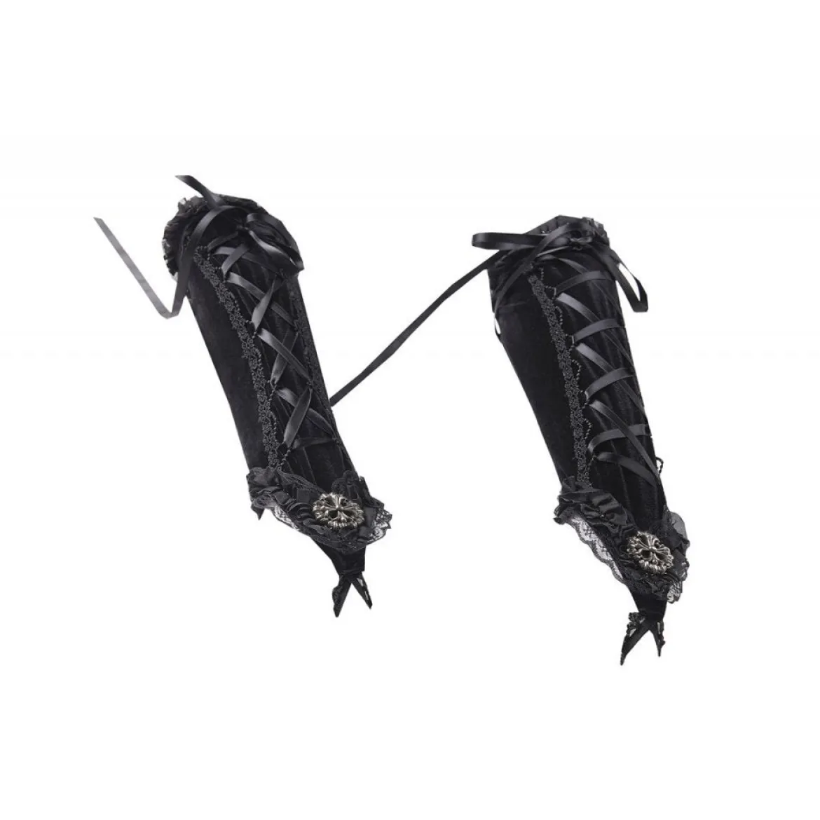 Dark In Love Velvet Lace Up - Käsineet