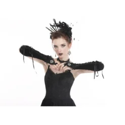 Dark In Love Velvet Lace Up - Käsineet