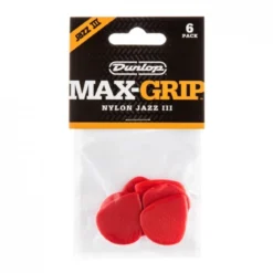 Dunlop Max-grip Jazz III -plektrat, 6kpl Punainen