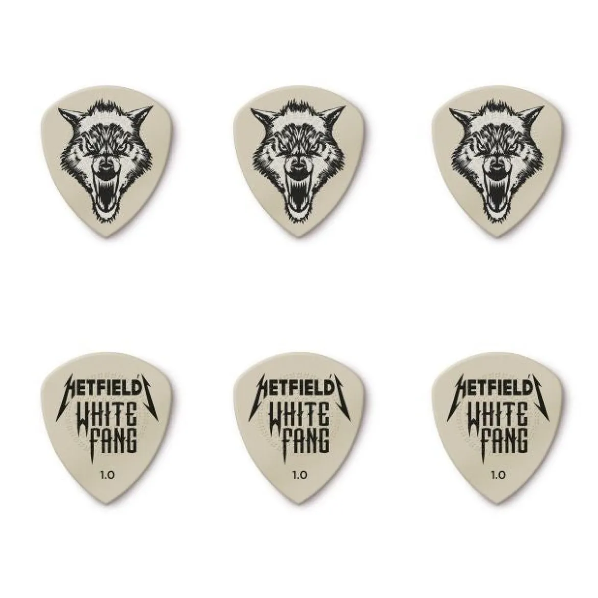 Dunlop 1,00mm Hetfield's White Fang - Plektrasetti 6kpl
