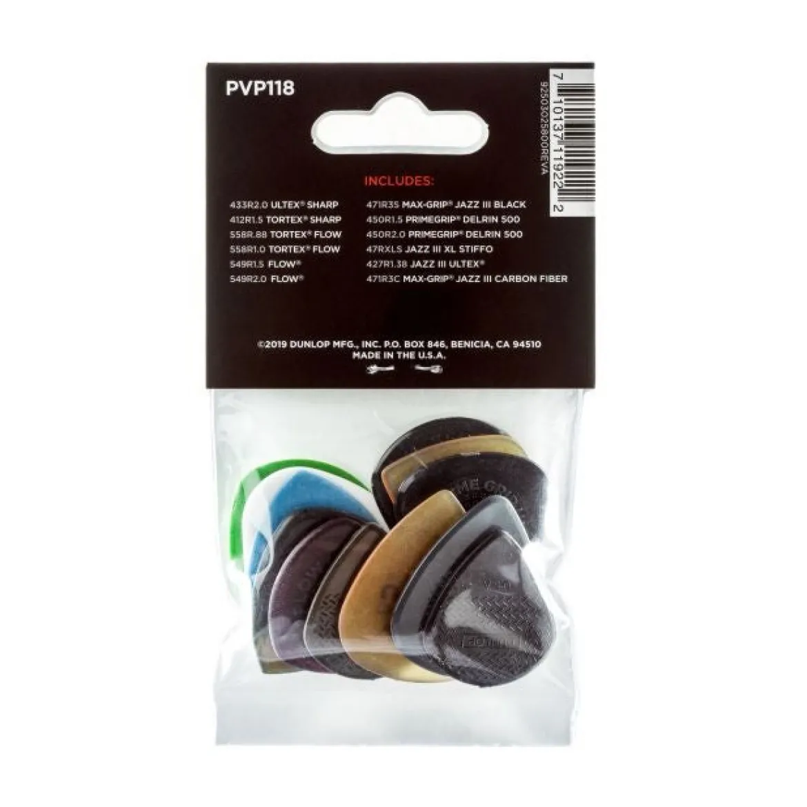 Dunlop PVP118 Plektra-valikoima SHRED, 12kpl
