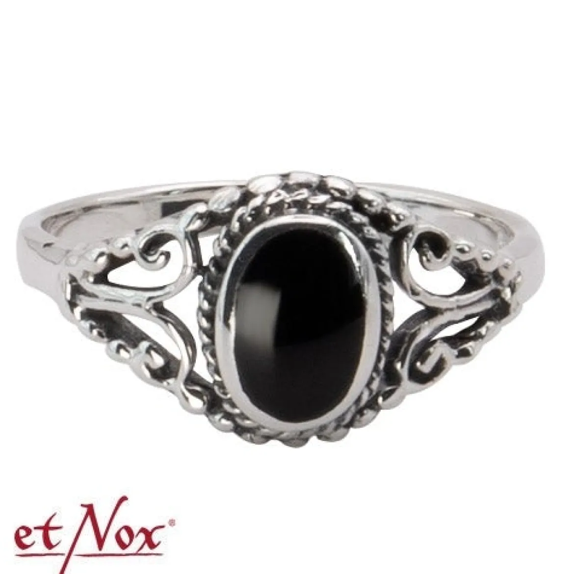 etNox Black ornament with onyx - Sormus