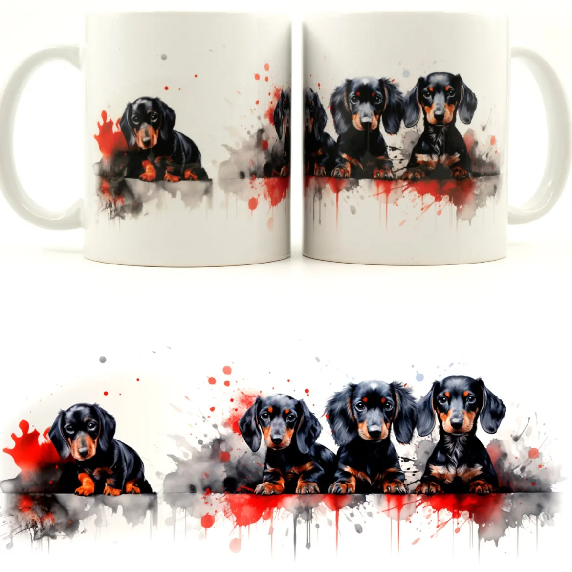 Four Black Puppies -Muki