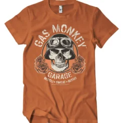 Gas Monkey Garage Skull - T-paita, oranssi