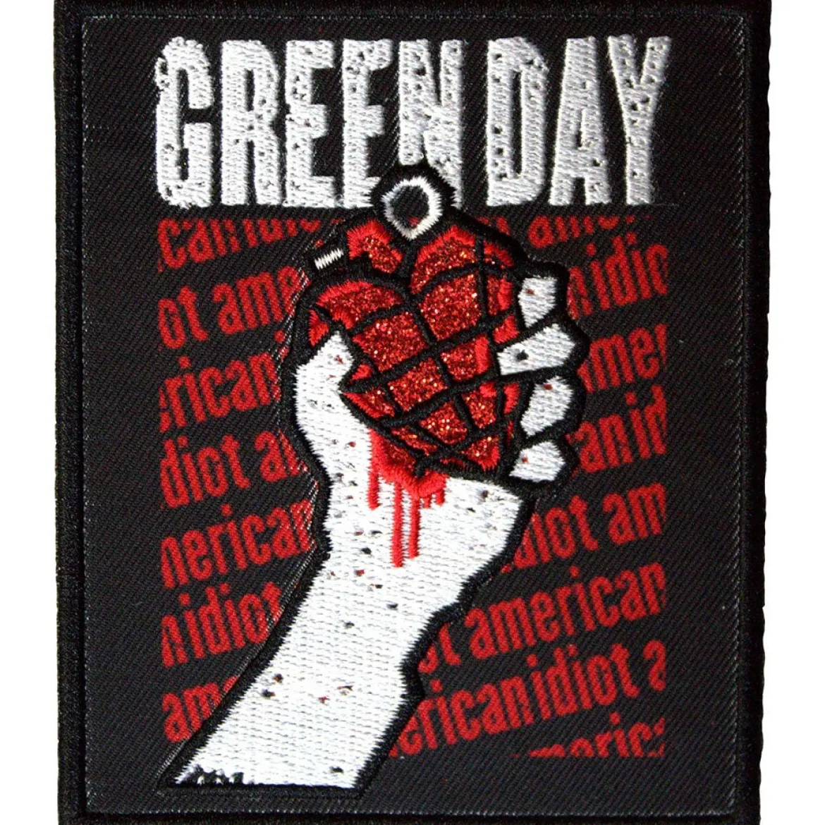 Green Day: American Idiot text repeat - Kangasmerkki