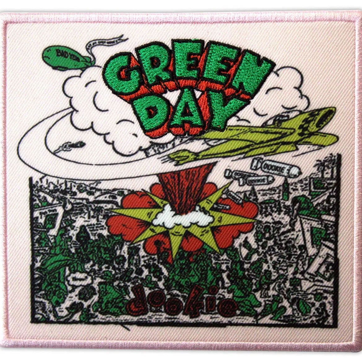 Green Day: Dookie album cover pink - Kangasmerkki
