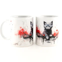 Grey kitten & roses - Muki