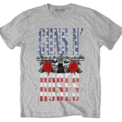 Guns N' Roses Us Flag In Logo- T-paita