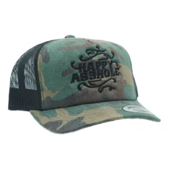 Happy Asshole Flexfit camo trucker - lippis, woodcamo