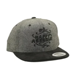 Happy Asshole Flexfit Chambray-Suede snapback - Lippis, black