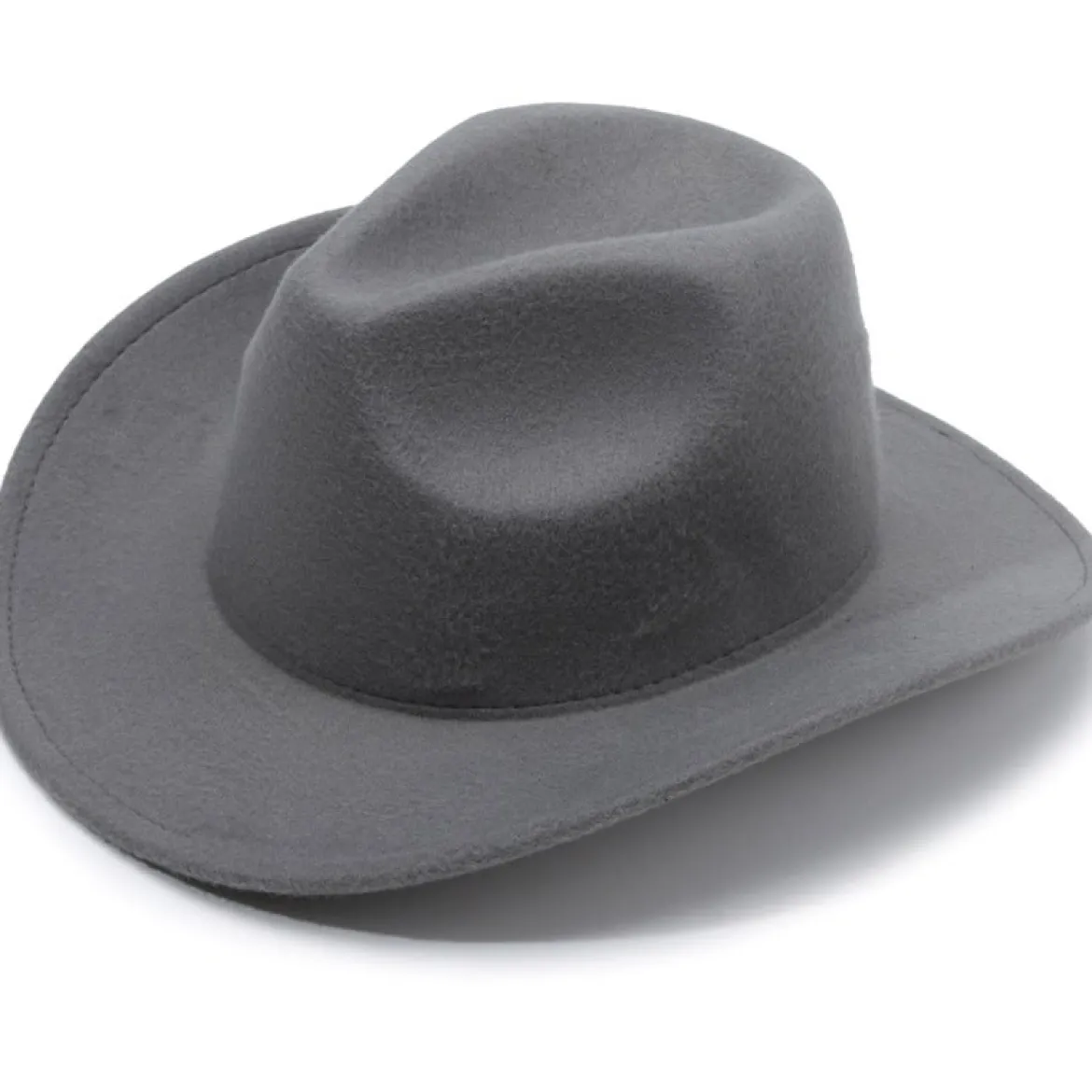 Harmaa cowboy hattu kiristysnyörillä
