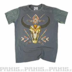 Horned skull - T-paita, harmaa