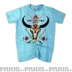 Horned skull - T-paita, sininen