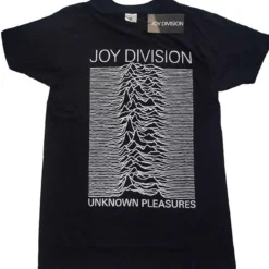 Joy Division: Unknown Pleasures white on black - T-paita