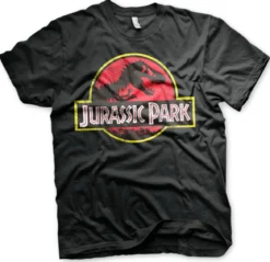 Jurassic Park Distressed logo - T-paita, musta