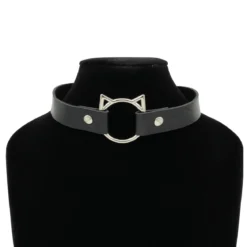 Keinonahka choker - Cat ring