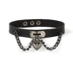 Keinonahka choker - Diamond heart