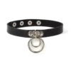 Keinonahka choker - Double rings