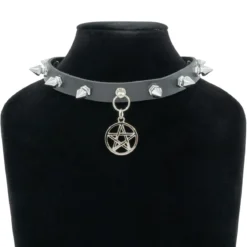 Keinonahka choker - Pentagram