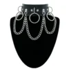 Keinonahka choker - Rings and chains