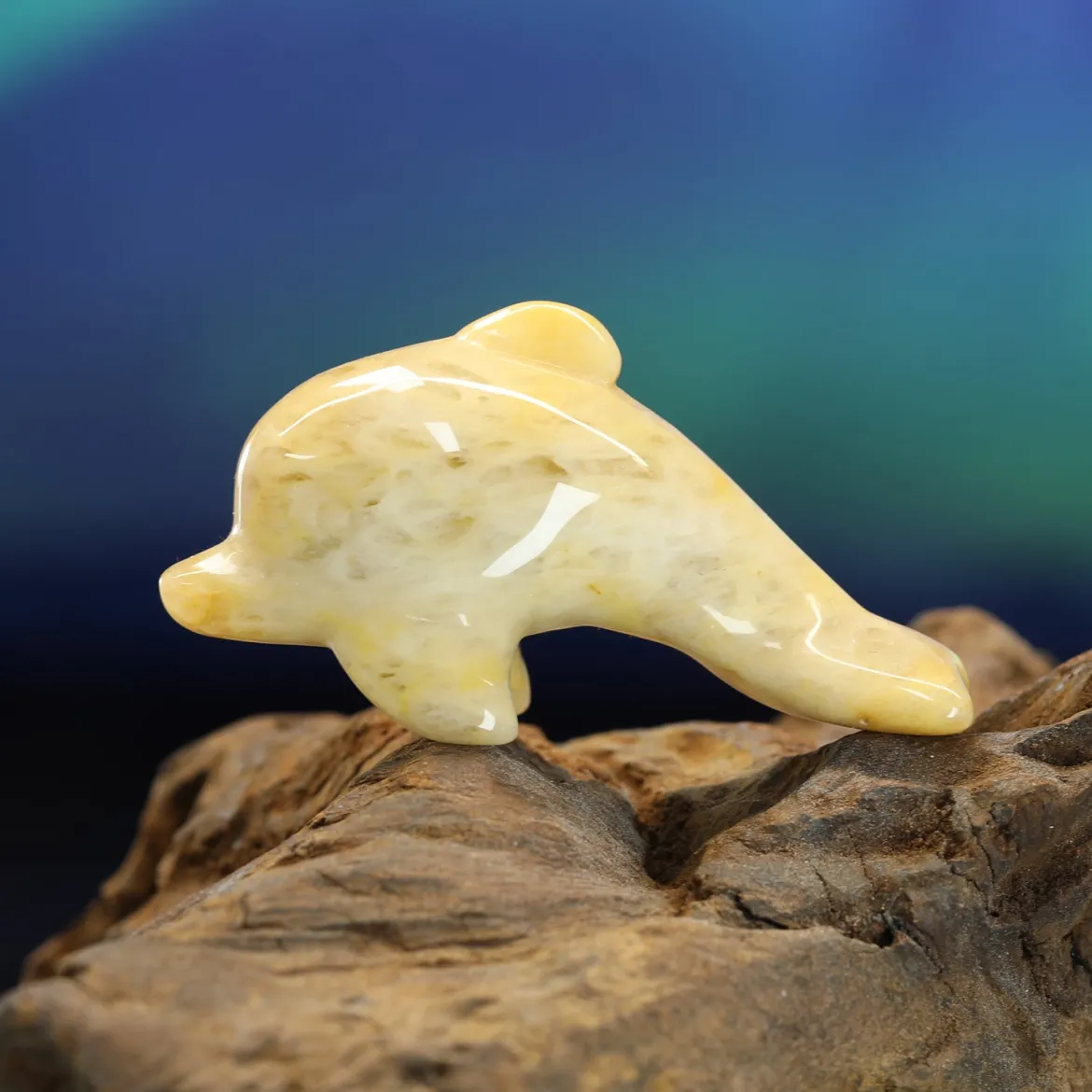 Keltainen aventuriini Delfiini 6cm