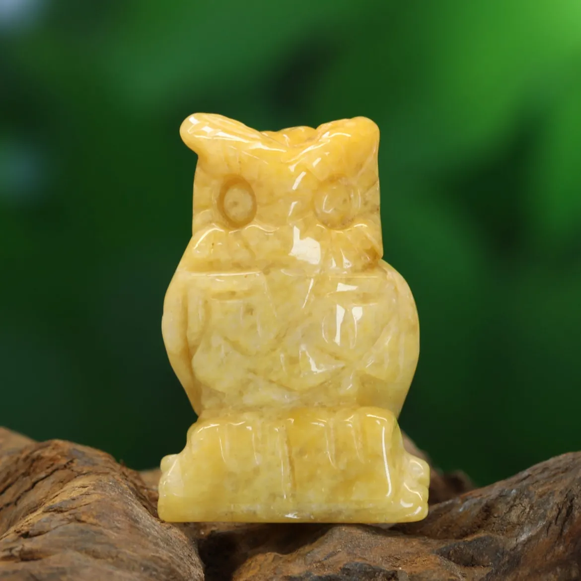 Keltainen jade - Pöllö, 5cm