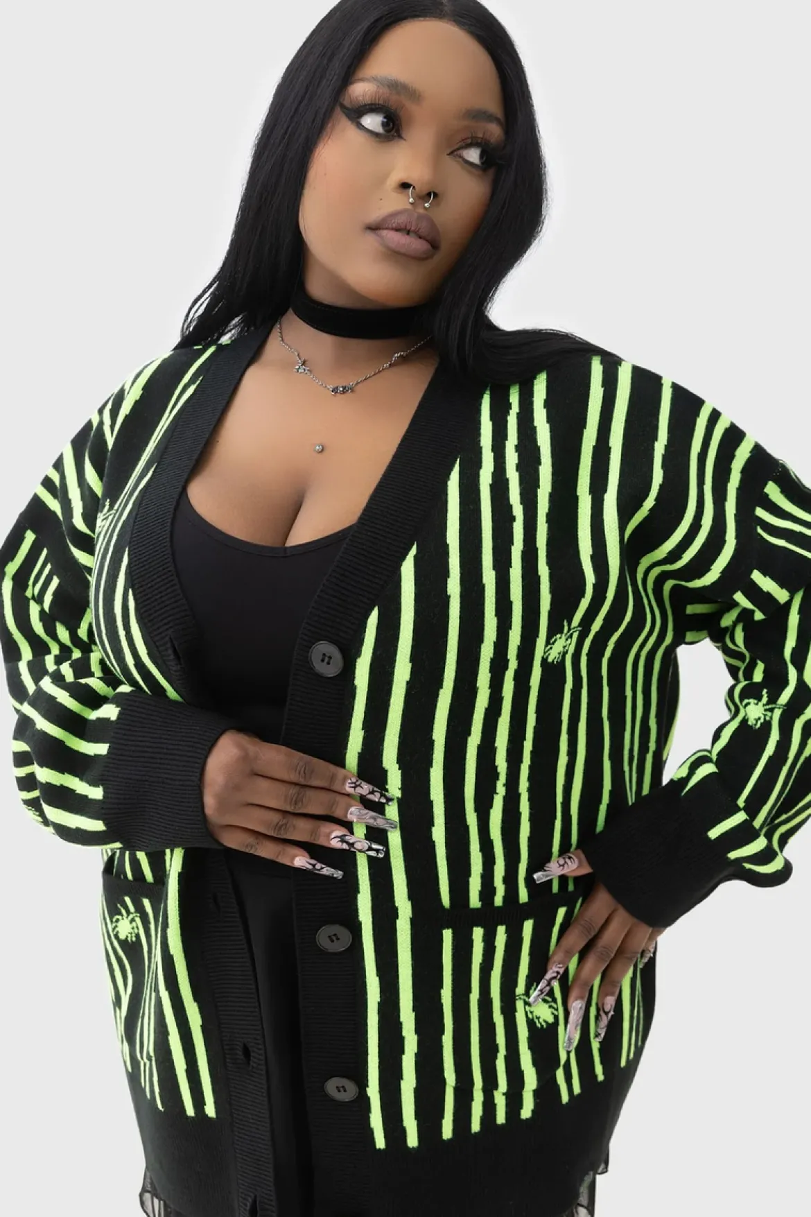Killstar Beetlejuice, Beetlejuice, Beetlejuice Intarsia - Neuletakki