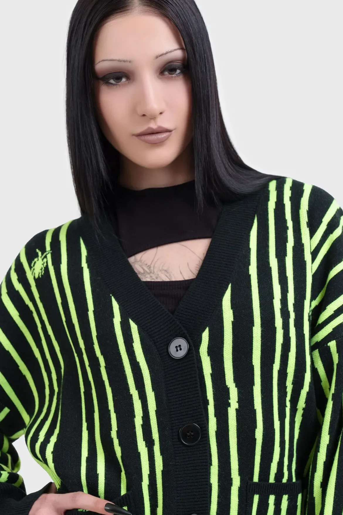 Killstar Beetlejuice, Beetlejuice, Beetlejuice Intarsia - Neuletakki