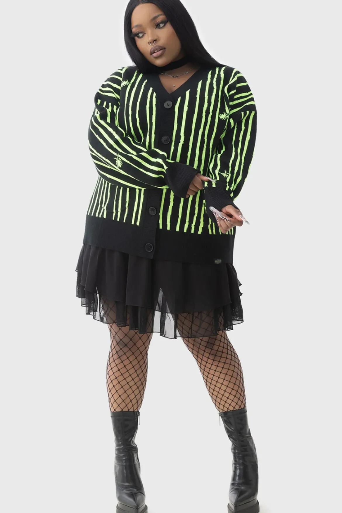 Killstar Beetlejuice, Beetlejuice, Beetlejuice Intarsia - Neuletakki