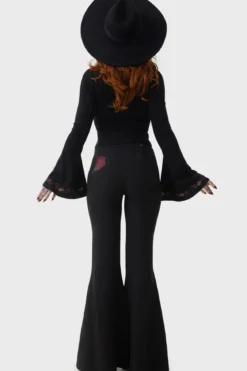 Killstar Blood Rose - Leveälahkeiset Housut