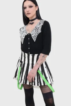 Killstar Distressed Stripe Pleated - Minihame