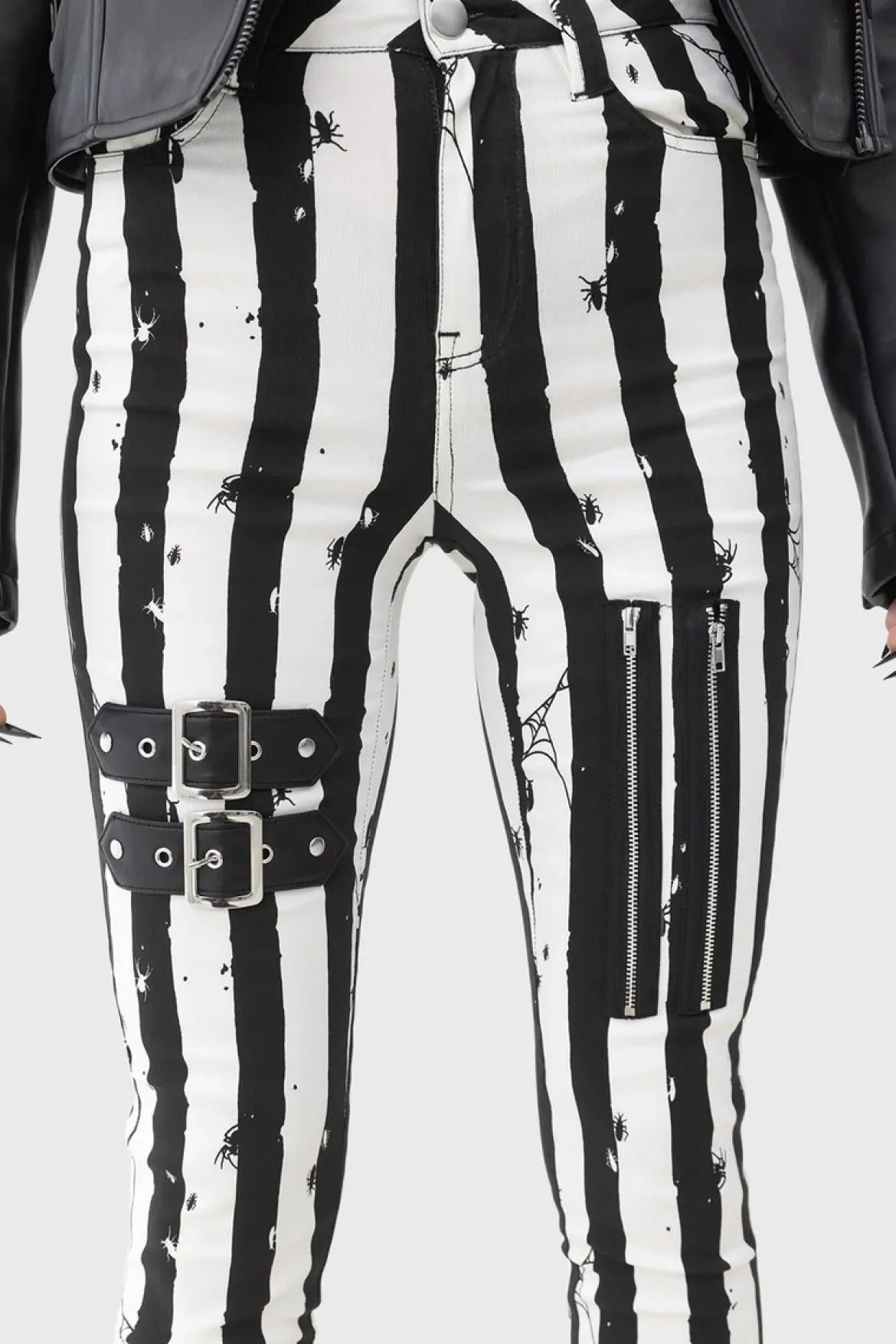 Killstar Distressed Stripe Skinny- Housut