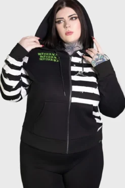 Killstar Distressed Stripe - Vetoketjuhuppari