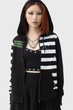 Killstar Distressed Stripe - Vetoketjuhuppari