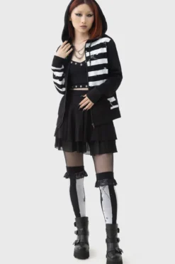 Killstar Distressed Stripe - Vetoketjuhuppari
